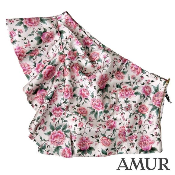 AMUR **NWT** Jasmine One-Shoulder Ruffle Top in Eggshell Pink Floral - Picture 12 of 14